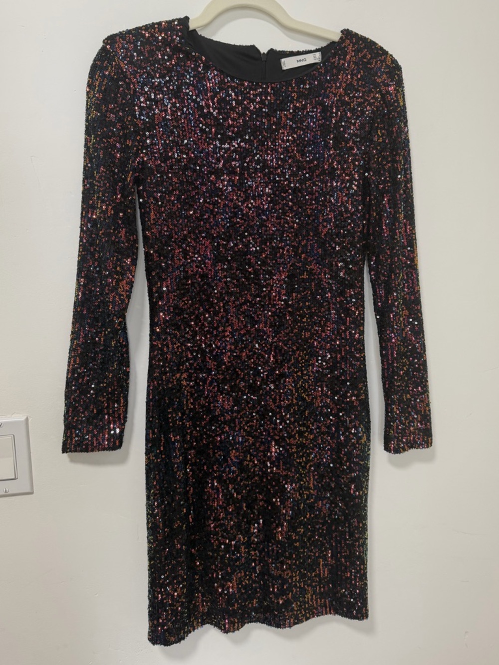MANGO multicolored sequin long sleeve mini dress - Picture 2 of 5